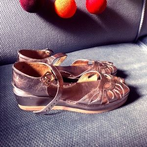 Silver platform sandals